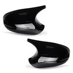 Asasytal Side Mirror Covers Cap, Car Accessories Door Side Mirror Cover Trim Compatible with BMW E90 E91 E92 E93 E81 E82 E87 E88 LCI Facelifted Model Rear View Cap, Glossy Black, 1 Pair