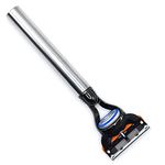 Parker's Gillette Fusion Compatible Razor with Extra Long Heavyweight Stainless Steel Handle - 5 Blade Technology for a Closer Shave - 1 Gillette Fusion Blade Included