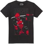 Marvel Men's Deadpool Sword T-Shirt, Black, XL