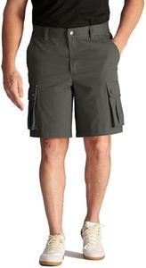 CHRONOLINE Men's Work Shorts Regular Fit Midweight Cotton Twill Cargo Shorts for Men Outdoor Shorts with Pocket, Charcoal Gray, 32