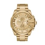 Diesel Mega Chief Stainless Steel Chronograph Men's Watch, Color: Gold (Model: DZ4360)