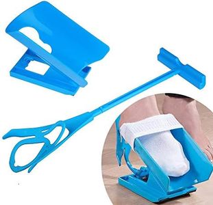 MHKGIOA Sock Helper - Easy On & Off Socks - Dressing Aid for Elderly & Pregnant, Blue