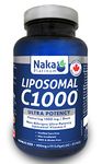 Naka Platinum LIPOSOMAL C1000 featuring 1000 mg/dose Non-Allergen High Potency Liposomal Buffered Vitamin C (90 softgels, 500mg/softgel)