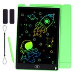 KidsPark LCD Writing Tablet Kids Doodle Scribbler Pad, 12 Inch Colorful Light Drawing Board Learning Educational Toy Portable Handwriting Drawing Pad for Kids Boys Girls Adults, Green