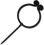 AnNafi Medieval Celtic Cloak Pin| Black Vintage Viking Brooch/Forged Pins, Forged Iron