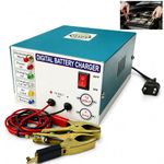 ELISBURRY Heavy Duty Volt Amp Battery Charger for Car & Bike - Auto Cut, Compatible with 4AH to 220AH Batteries, Perfect as a Reliable Car and Bike Battery Charger (5 AMP)