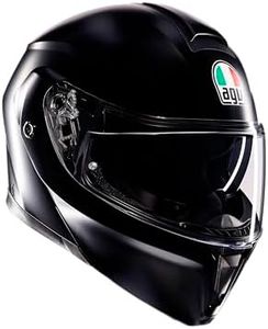 AGV Streetmodular ECE 22-06 Mono, Casque De Moto Modulable Homologué ECE 22-06 P/J avec Pare-Soleil, Noir Mat, L