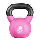 Kakss Half Coating Neoprene Kettlebell (Pink, 12 KG) (Proudly Made in India)