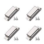 Cupboard Magnets 4 Pack, 6KG Pull Strong Magnetic Door Cupboard Catch Stainless Steel, Heavy Duty Cabinet Door Magnets with Screws for Bathroom Kitchen Cupboard Closure Closet Door Closer