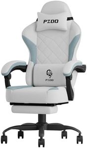 PZDO Silla Oficina con Reposapiés Ergonómica con Reposacabezas, Silla Escritorio con Soporte Lumbar, Silla Gamer Ordenador, Silla Despacho, Adultos, 150 kg (Gris)