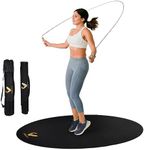 Jump Rope Mat - Surface Technology Exercise Mat - Lightweight & Portable Elliptical Yoga Mat w/Vented Bag - 54 ¼” L x 34 ¼” W x 7mm Thick Workout Mat - Shock Absorbing Properties Aerobics Mat