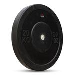 LEEWAY Rubber Weight Plate Set (20kg x 2) | 31mm Standard Rod Compatible Spare Gym Weights Plates| Rubber Coated Plates for Home Gym Workout & Barbell Training | Black (20kg Pair)