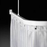 Stable & Simple durable Shower curtain rod at an angle of 90x90 cm / 90x170cm with support ceiling rod.