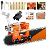 OMCCHK Chainsaw Sharpener Jig with 10 High Hardness Titanium Plated Diamond Bits, Manual Universal Portable Chain Saw Sharpener Tool Kit Accessories for 4" - 22" Chain Saw Sharpening