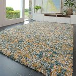 Affordable Large Durable Ochre Yellow Fuffly Shaggy Shag Carpet Rug Modern Super Soft Plush Thick Teal Blue Cream Lounge Living Dining Room Kitchen Bedroom Mat Area Rugs 200cm x 290cm