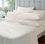 Olivia Rocco Flannelette Flat Sheet Soft Brushed Cotton Bed Sheets, Super King Cream