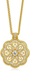 CHOW SANG SANG 999.9 24K Pure Gold Cultural Blessings Diamond Mandala Necklace for Women & Men 47cm 96223N