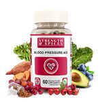 Strength & Spices Blood Pressure Aid, Immune System Booster Herbal Supplements, Blood Pressure Tablets with 15 Natural Ingredients Including Hawthorn Berry and Grape Seed, 1000 mg, 60 Capsules