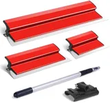 DEKEones Drywall Skimming Blade Set, Stainless Steel 10",16" & 24" Skimming Blades with 28"-62" Extension Handle Pole, Professional Drywall Skimming Tools for Smoothing Wall and Ceiling