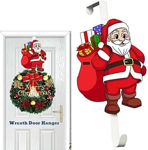 PandS Metal Christmas Wreath Door Hanger for Front Door, 12" Outdoor Christmas Decorations