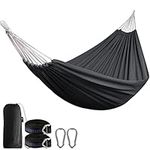 Anyoo Outdoor Cotton Hammock with Free Adjustable Tree Straps, Portable Hammock with Carrying Bag for Garden Patio Yard Camping