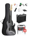 DONNER DST-80 Electric Guitar – 39” Beginner Electric Guitar Kit with Amp, Classic SSS Pickup Complete with Gig Bag, Tuner, Capo, Strap, Picks, and Free Online Lessons