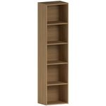 Vida Designs Oxford 5 Tier Cube Bookcase, Oak Wooden Shelving Display Storage Unit Office Living Room Furniture