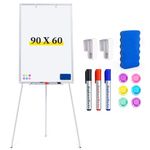 Flip Chart Whiteboard 60x90cm, Magnetic Whiteboard with Stand, Portable Lightweight Flipchart for Home, Office, School