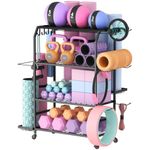 Lifewit Yoga Mat Holder, Home Gym Storage For Yoga Equipments,Fitness Equipments Organizer for Dumbbell, Kettlebell, Yoga Block, Foam Roller,Pilates Equipment Storage for Home,Garage,Gym, Large Size