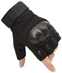 ArrowMax Half Finger Hand Gloves for Bike Riding, Sports, Hiking, Cycling, Travelling, Camping, Gym, Gloves for Men Bike Riding (BLACK)