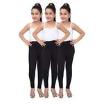 Robinbosky Premium Girls Leggings Black Value Combo Pack Of 3 (7-8 Years, 025 Black) Fit Type : Slim Fit