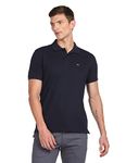 Arrow Men's Solid Half Sleeve Regular Fit Cotton Polo T-Shirt Navy