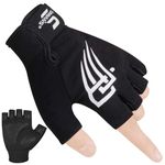 SAWANS Gym Weight Lifting Gloves Fitness Workout Padded Palm Protection Non-Slip Silicone Grip for Men and Women Training Breathable Exercise Cycling (Black, M)