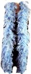 60 Gram, 2 yards Long Chandelle Feather Boa Great for Party, Wedding, Halloween Costume, Christmas Tree, Decoration(Baby Blue w/Gold Lurex)