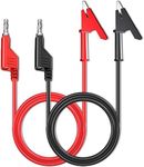 Goupchn 4mm Stackable Banana Plugs to Crocodile Alligator Clips Test Leads Flexible Cable Wire 2PCS Red Black 3.3ft/1m for Multimeter Electrical Testing