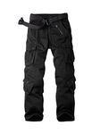 Aeslech Womens Cargo Work Combat Trousers Cotton Casual Tactical Pants Ladies Travel Black US 6 - UK 8