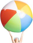 Top Race 5 Foot Giant Beach Ball Large Beach Balls - Giant Pool Float Huge Rainbow Color for Kids, Oversized Blow Up Plastic Inflatable Beach Balls - Huge Beach Ball Giant Inflatable Balls