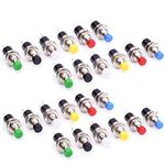 GTIWUNG 24Pcs 1A 250V AC 2Pins SPST Momentary Mini Push Button Switch Normal Open, Mini Momentary Push Button Switch 7mm for Arduino DIY