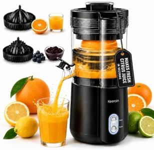 Keerain Electric Citrus Juicer with 2 Cones, Automatic Orange Juicer Machine, One-Touch Operation, High Juice Yield, Easy to Clean, Compact Juicer for Orange, Lemon, Grapefruit, Watermelon & More