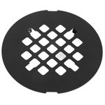 MUZISST 4-1/4 Inch Black OD Snap-in Round Shower Drain Cover, Shower Drain Hair Catcher Replacement Floor Drainer, Sturdy and Durable, Easy to Install