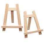 2 Pcs Mini Easel Stand (20x15cm), Picture Stands Display Wooden, Small Art Desktop Easel Stand for Painting Card Photo Display