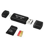 LEIZHAN USB Micro SD Card Reader, 4in1 Type C/USB A to SD/Micro SD/SDXC/SDHC Card Adapter, Dual Card Slot Memory Card Reader, Competible for PC, MacBook, Galaxy, Tablet, Huawei and More