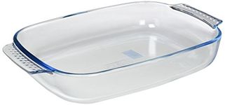 Pyrex Borosilicate Glass Rectangular Roaster with Easy Grip Handles, 39x25cm