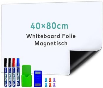 IFUNSOO Pizarra Blanca Magnética, Pizarra Blanca Adhesiva, Pizarra Blanca Magnética Autoadhesiva Que Incluye 4 Bolígrafos y Borrador de Esponja, Pizarra Rotulador Borrable (Centímetros, 40 x 80)
