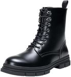 Jousen Mens Boots High Top Motorcycle Boots Fashion Zipper Mens Casual Boots Chukka Dress Combat Boots(AMY8418 black 08)