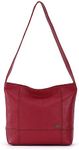 The Sak De Young Hobo Bag In Leather, Single Shoulder Strap, Scarlet