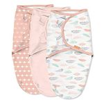 SwaddleMe by Ingenuity Original Swaddle, 100% Cotton, Improves Sleep & Calms Startle Reflex, 0-3 Months, 3-Pack - Coral Days