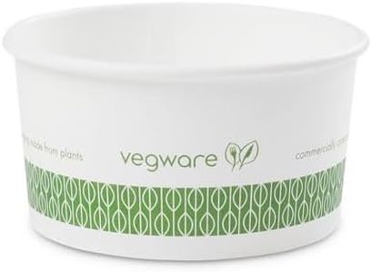 Vegware Compostable 6oz PLA Lined Paper Food Bowls, Case of 1000, Disposable, White Round Ice Cream or Soup Containers, Renewable Plant-Based, 90-Series Lids Available