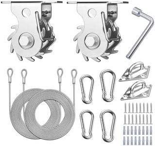 HDYAR Shade Sail Hardware Kit with Ratchet Winch Wire Tensioner for Rectangle/Triangle Shade Sail Installation, 304 Grade Stainless for Garden, Outdoors (Winch + Hardware Kit + Cables)