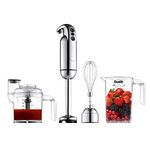 Dualit Hand Blender Set | Handheld Stick Blender With Chopping Bowl, Whisk & 1L Measuring Jug | 700W Polished With Turbo Speed | Perfect For Soup, Smoothies, Puree, Dip, Baby Food & Chopped Vegetables